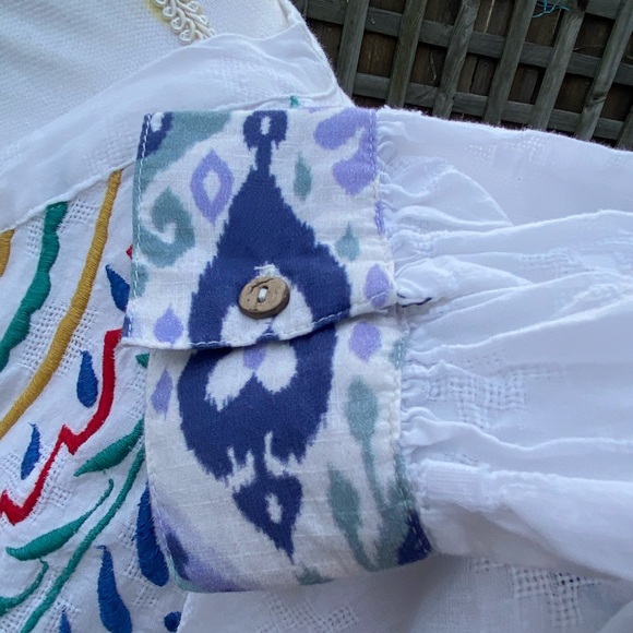 Anthropologie Forever That Girl Embroidered Peplum Blouse size M gorgeous NWT - Picture 7 of 12